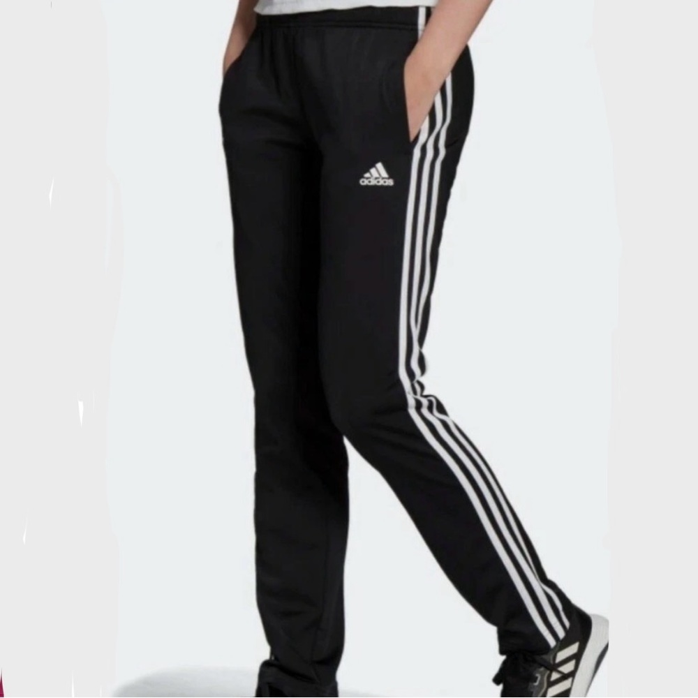 Adidas Womens M Black Medium Essentials 3-Stripes Fleece Track Pants - DQ3093